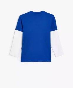 تیشرت پنبهای آستین بلند یقه گرد با طرح بسکتبال برند Koton - 864724983