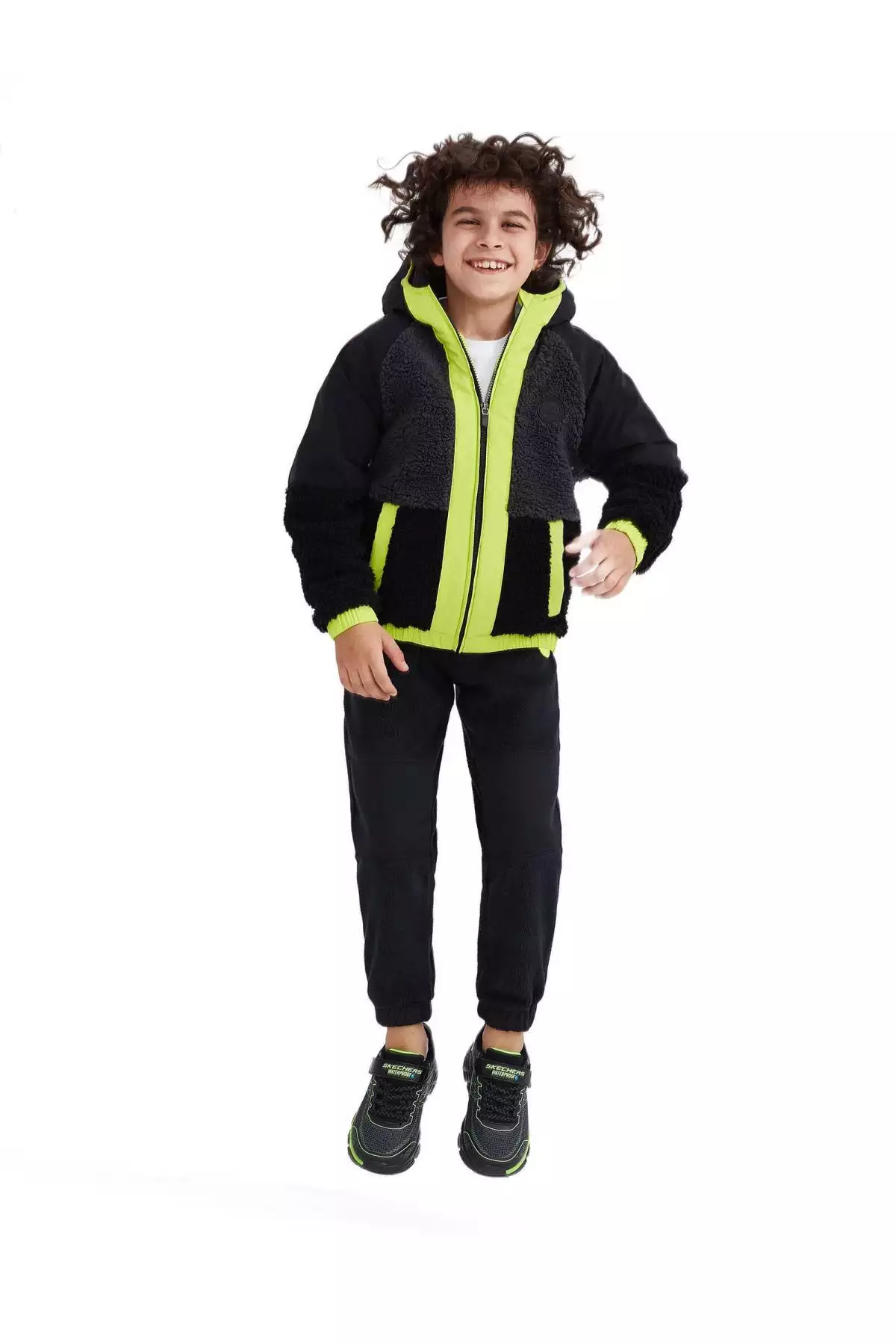 مونت بچگانه فلیس کامل شیروانی سیاه خارجی Sk232203 برند Skechers - 767773812