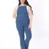 سرهمی جین زنانه با سایز بزرگ، رنگ نیک، با کمر بلند و 6 جیب و کد 65N38882 برند Şans - 917570735