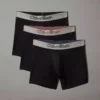 شورت مردانه راحت با پارچه کشی و شعار دار، سهتایی، رنگ مشکی برند Calvin Klein - 939001400