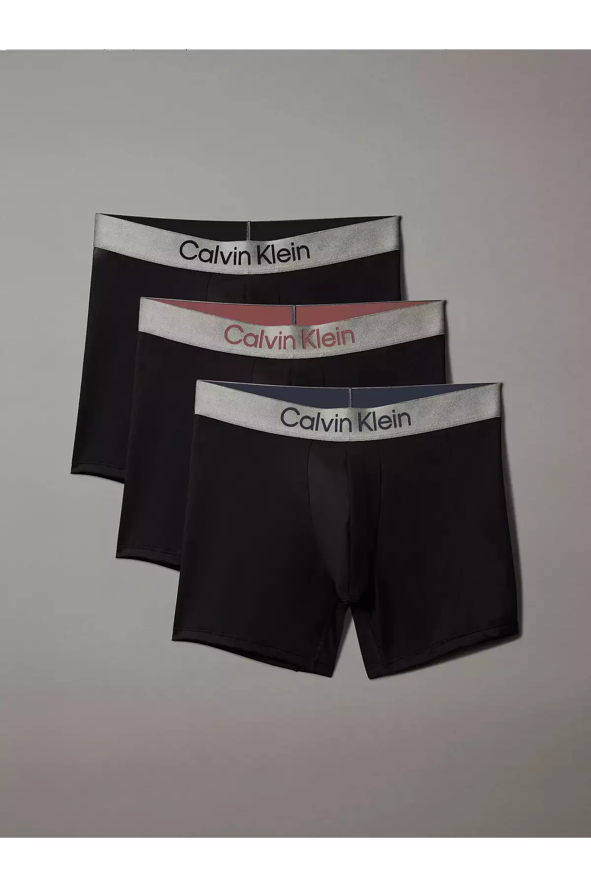 شورت مردانه راحت با پارچه کشی و شعار دار، سهتایی، رنگ مشکی برند Calvin Klein - 939001400