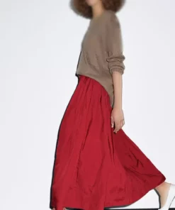 دامن طولانی با چینهای ضخیم برند Massimo Dutti - 962177987