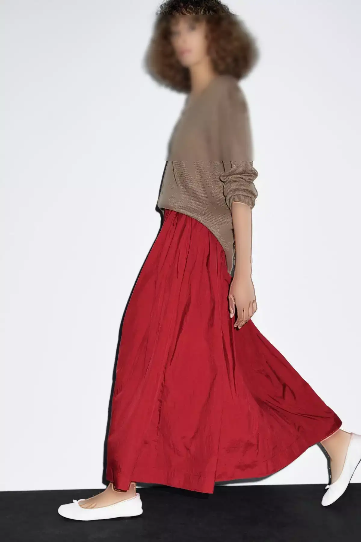 دامن طولانی با چینهای ضخیم برند Massimo Dutti - 962177987
