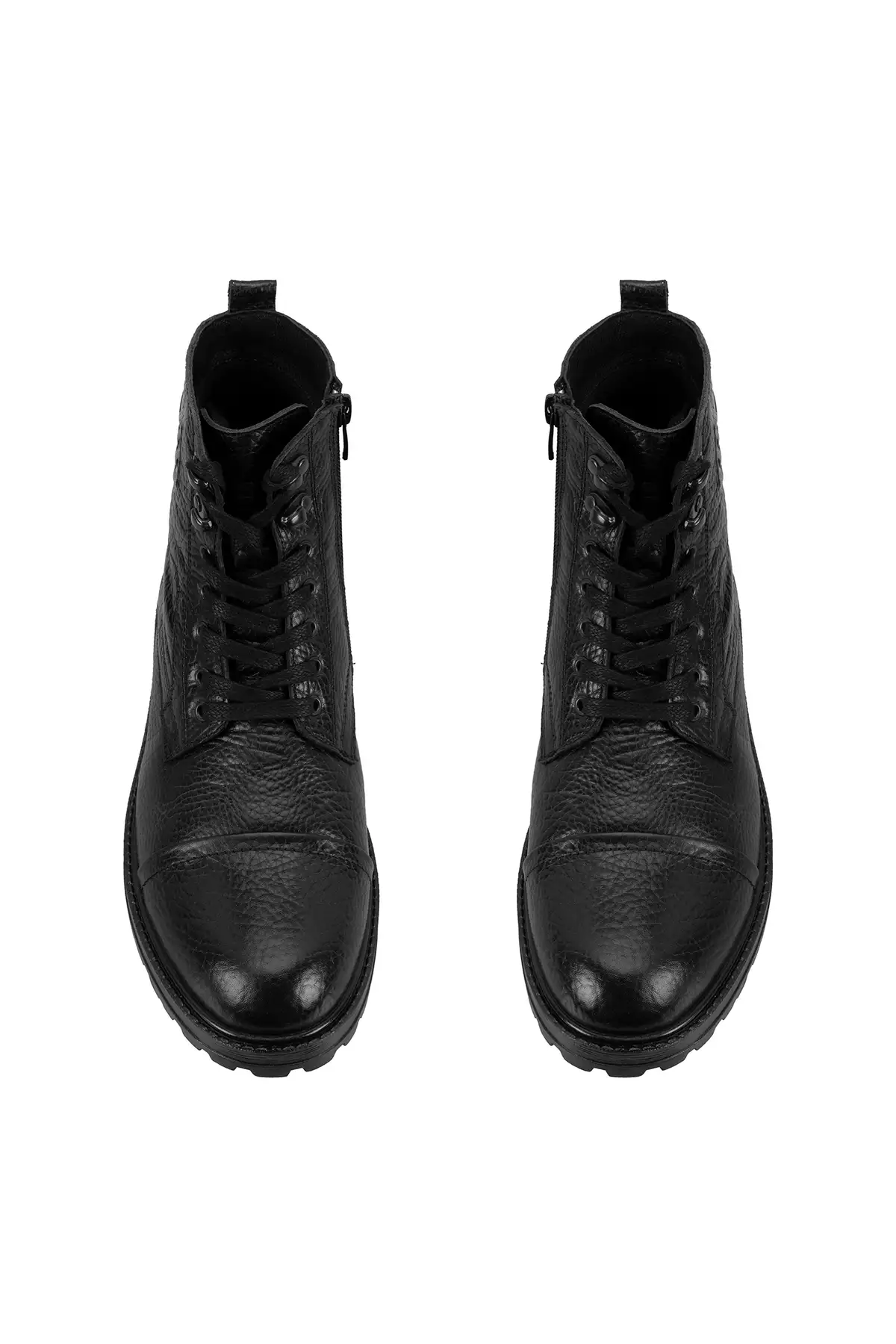 بوت چرم مشکی مردانه با زیپ برا دین برند Desa - 865482587