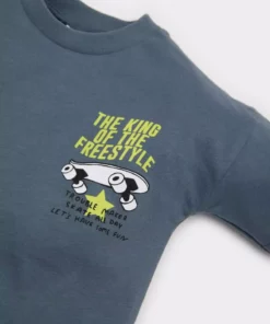 تیشرت بلند آستین با یقه گرد و طرح اسکیت برای نوزاد پسر E5959A525SP برند Defacto - 899495636