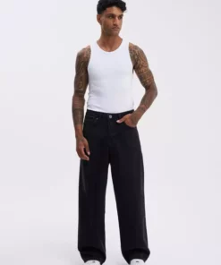 شلوار جین کمر گشاد و اورسایز مردانه رنگ آسفالت برند Machinist - 816211016