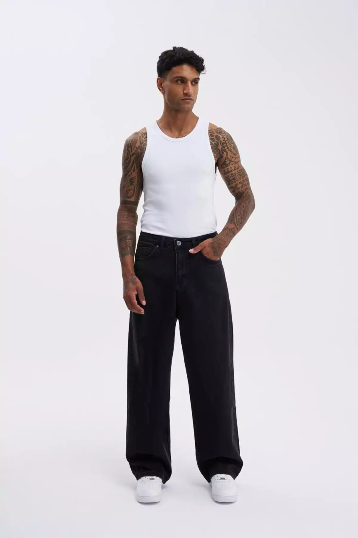 شلوار جین کمر گشاد و اورسایز مردانه رنگ آسفالت برند Machinist - 816211016