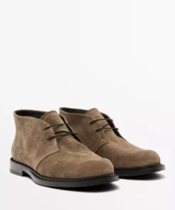 بوت چرم ضخیم سوئدی با شکاف برند Massimo Dutti - 970255111