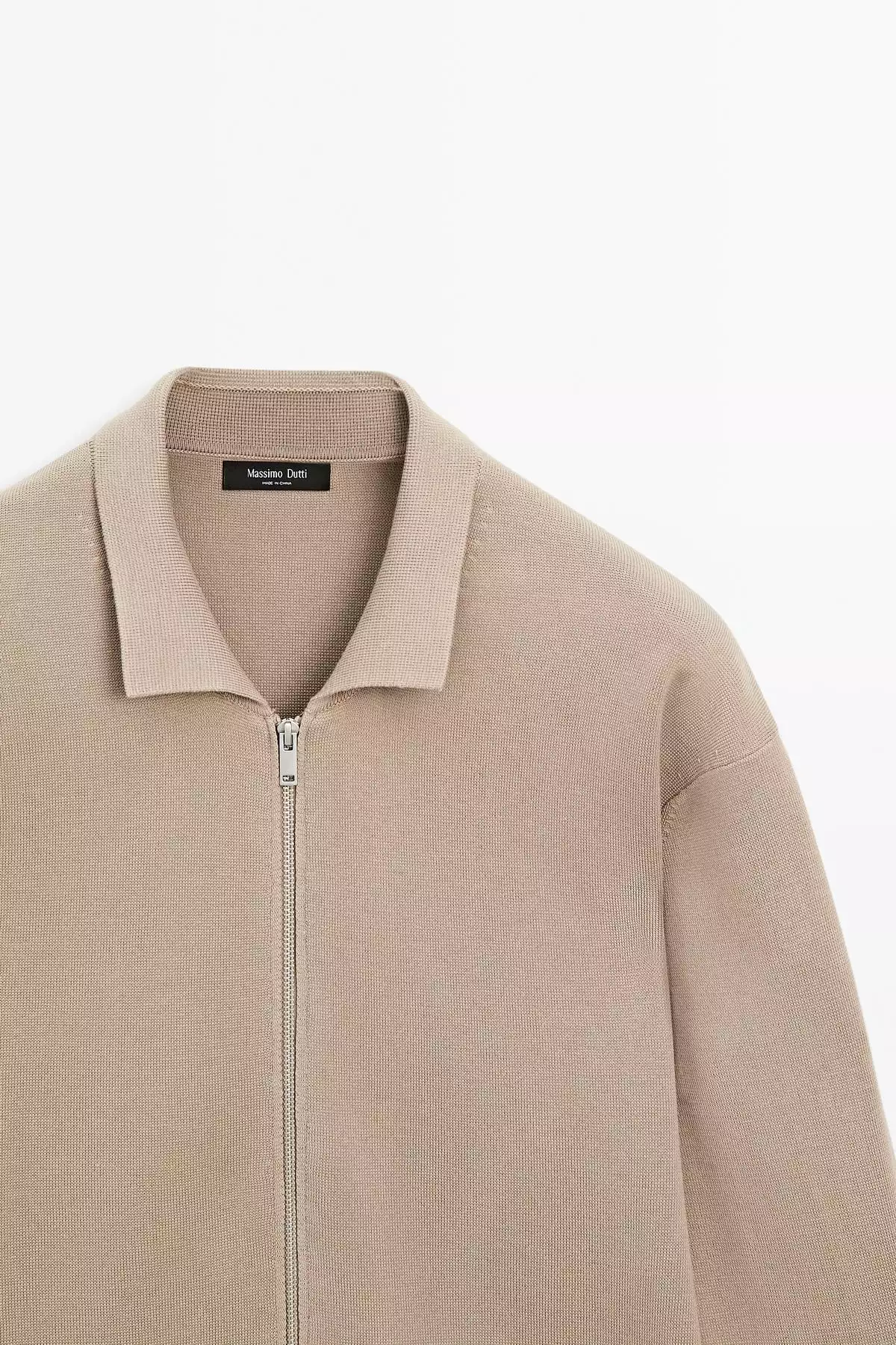 ژاکت بافته شده از الیاف نخی ترکیبی با زیپ برند Massimo Dutti - 969524592