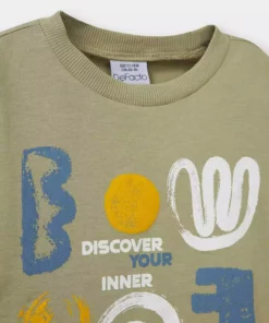 تیشرت کوتاه آستین با یقه گرد و چاپی برای پسر بچه مدل D7928A525SM برند Defacto - 947711476