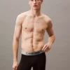 شورت مردانه راحت با پارچه کشی و شعار دار، سهتایی، رنگ مشکی برند Calvin Klein - 939001400