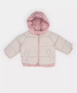 کاپشن پفی دخترانه با آستینهای ریبانا و کلاهدار، با دکمه و ضد آب مدل C5312A524AU برند Defacto - 850432430