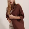 3900 بلوز بلند سایز بزرگ - قهوهای برند Bigdart - 241723910