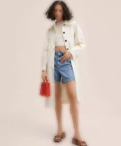 ترنچکوت با یقهدار بالو برند MANGO - 251946072
