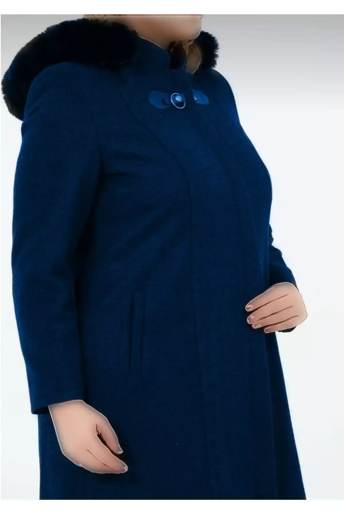 کاپشن زنانه بزرگ سایز شیحنا با آستر و کلاهدار برند GLR&GYM - 989486437