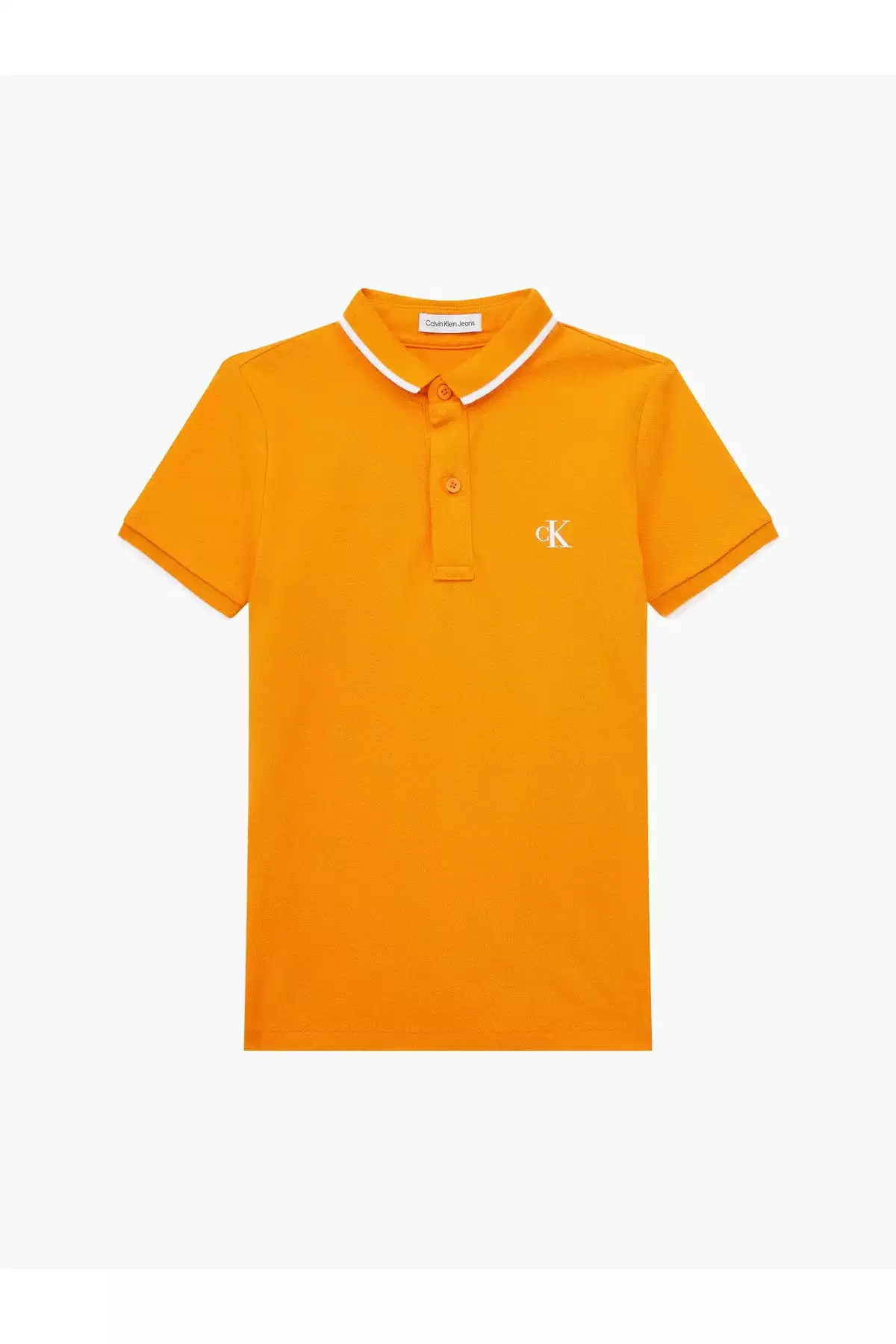 پ polo تی شرت مردانه نارنجی با طرح مونوگرام برند Calvin Klein - 984958595