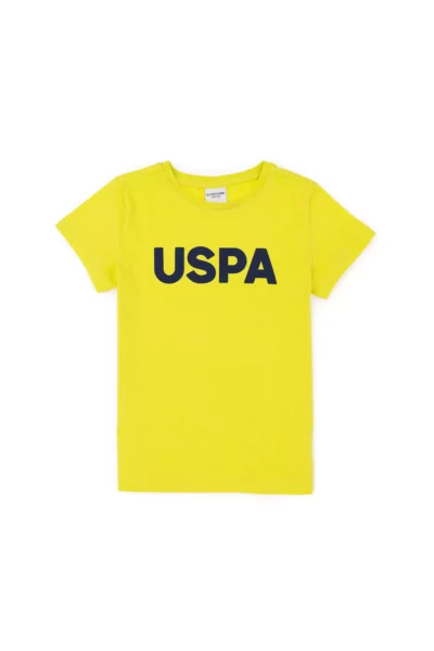 تیشرت ساده یقه گرد رنگ فندق سبز برای پسر بچه 50279614-VR087 برند U.S. Polo Assn. - 833237827