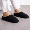 دمپایی مردانه مشکی | ارتوپدیک | با زیره نرم | دمپایی عروس با داخل پشمی و جهیزیه برند redtan - 935570232
