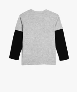 تیشرت آستین بلند یقه گرد با طرح اسکلت برند Koton - 864339169