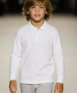 تیشرت polo یقه دار ساده با رنگهای متنوع و آستین بلند برای کودکان برند FERRY BUTİK - 970512752