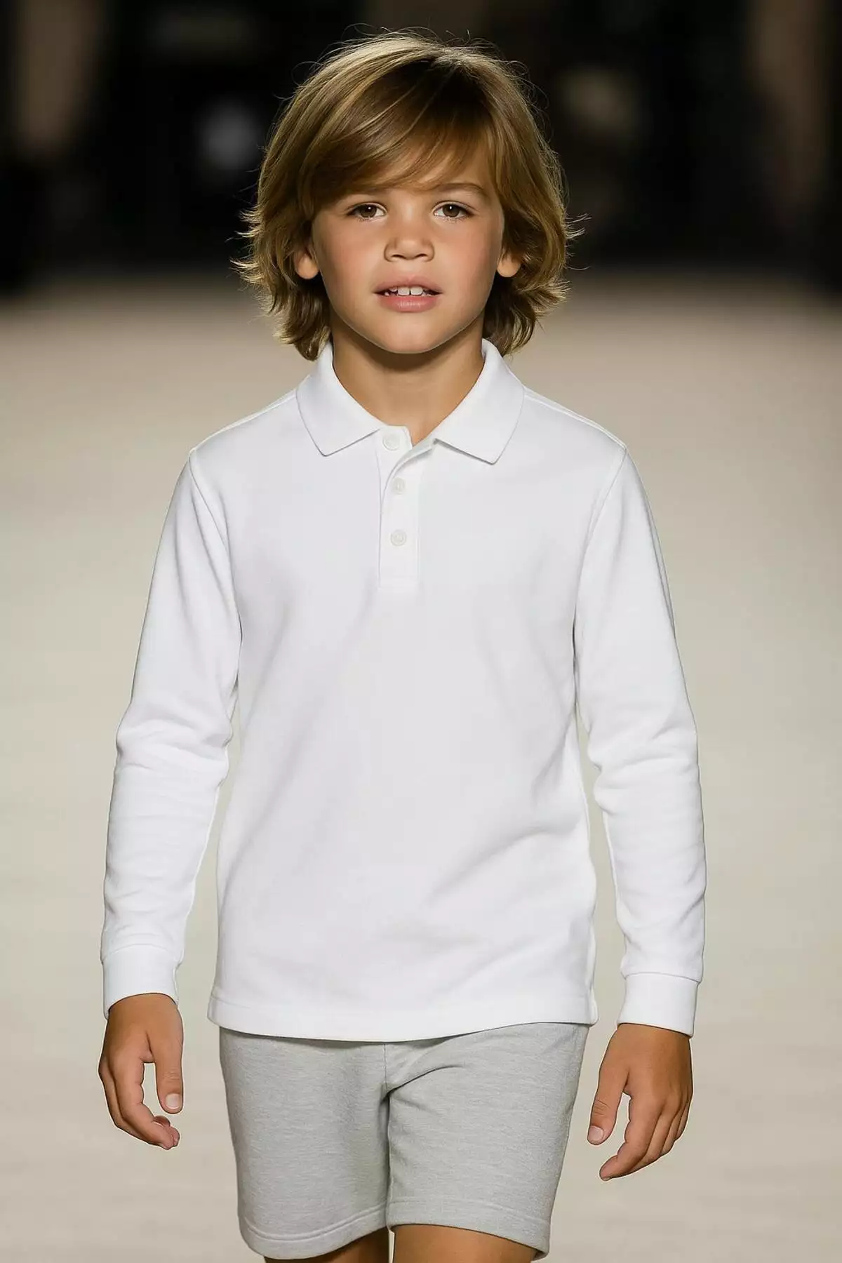 تیشرت polo یقه دار ساده با رنگهای متنوع و آستین بلند برای کودکان برند FERRY BUTİK - 970512752