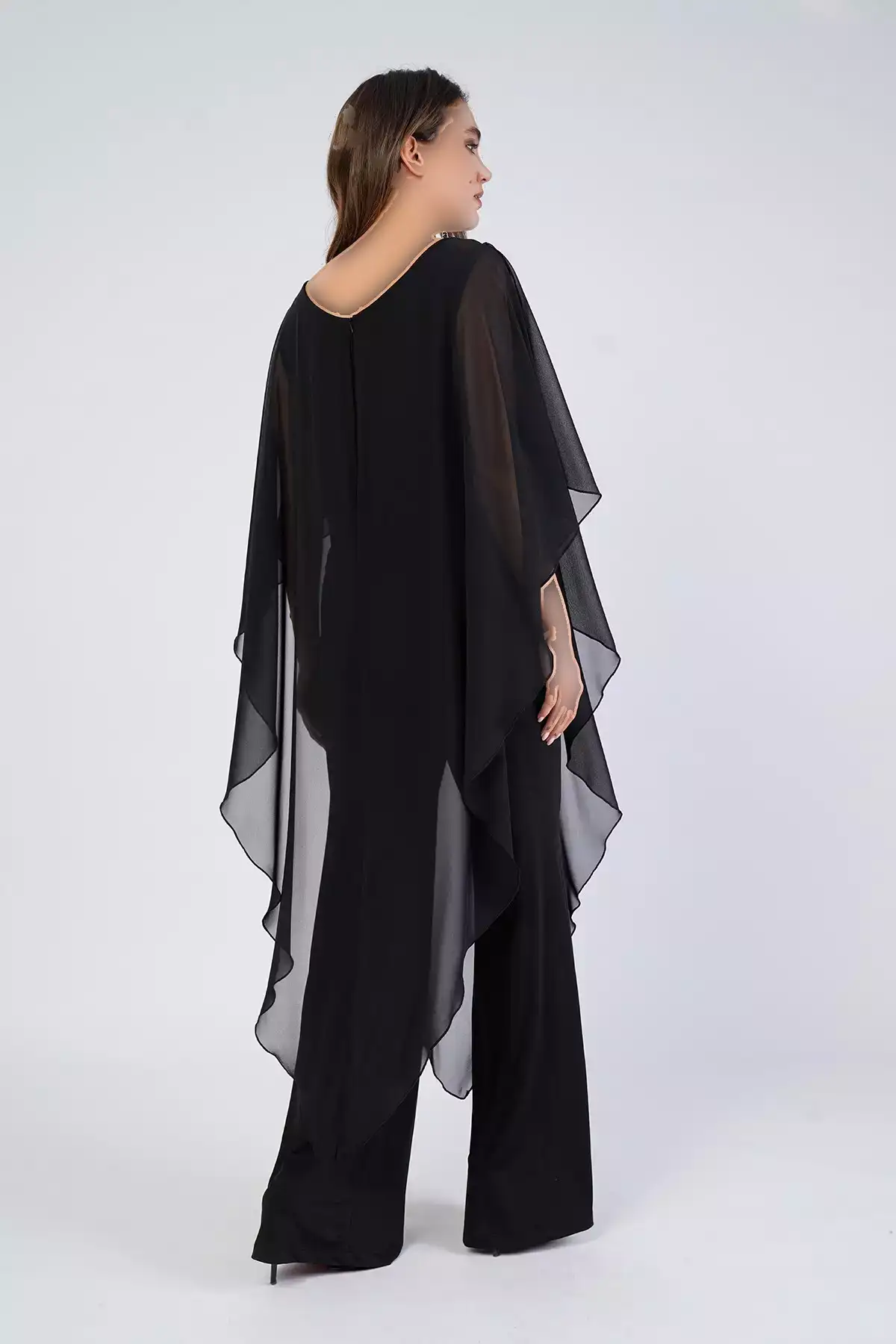 سرهمی مشکی با اکسسوری شيفون برای سایز بزرگ برند Nelly - 283914717