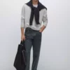 ژاکت یقه گرد از ترکیب پشم یخ زده برند Massimo Dutti - 966117438
