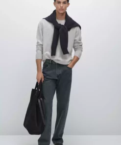 ژاکت یقه گرد از ترکیب پشم یخ زده برند Massimo Dutti - 966117438