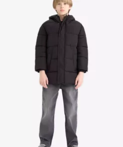 پالر کلاهدار و زیپدار ضدآب برای پسر بچهها با دکمه و جیب C8782A824WN برند Defacto - 870785709