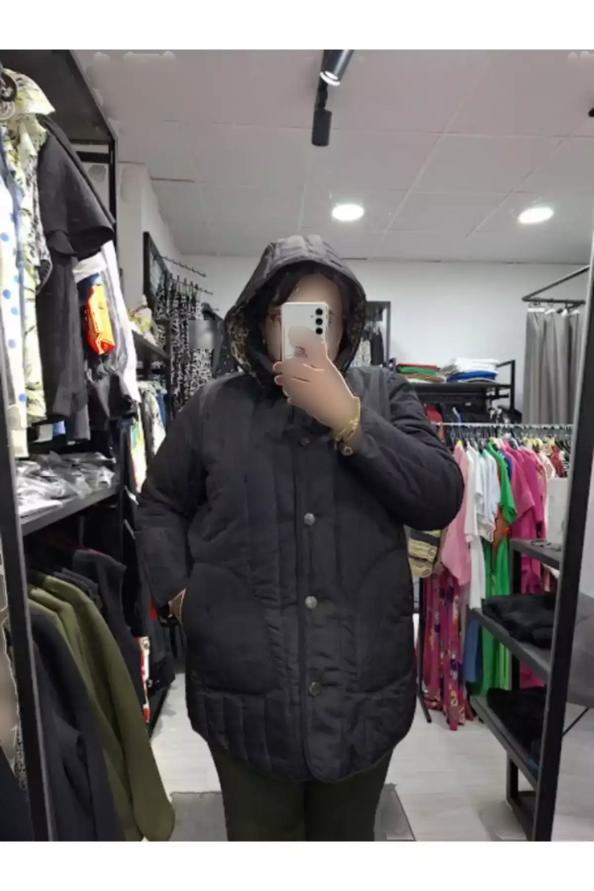 کاپشن کوتاه با کلاه و مدل بزرگ سایز برند aysen - 996646773