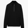 ژاکت با زیپ ترایکویی برند Massimo Dutti - 955297355