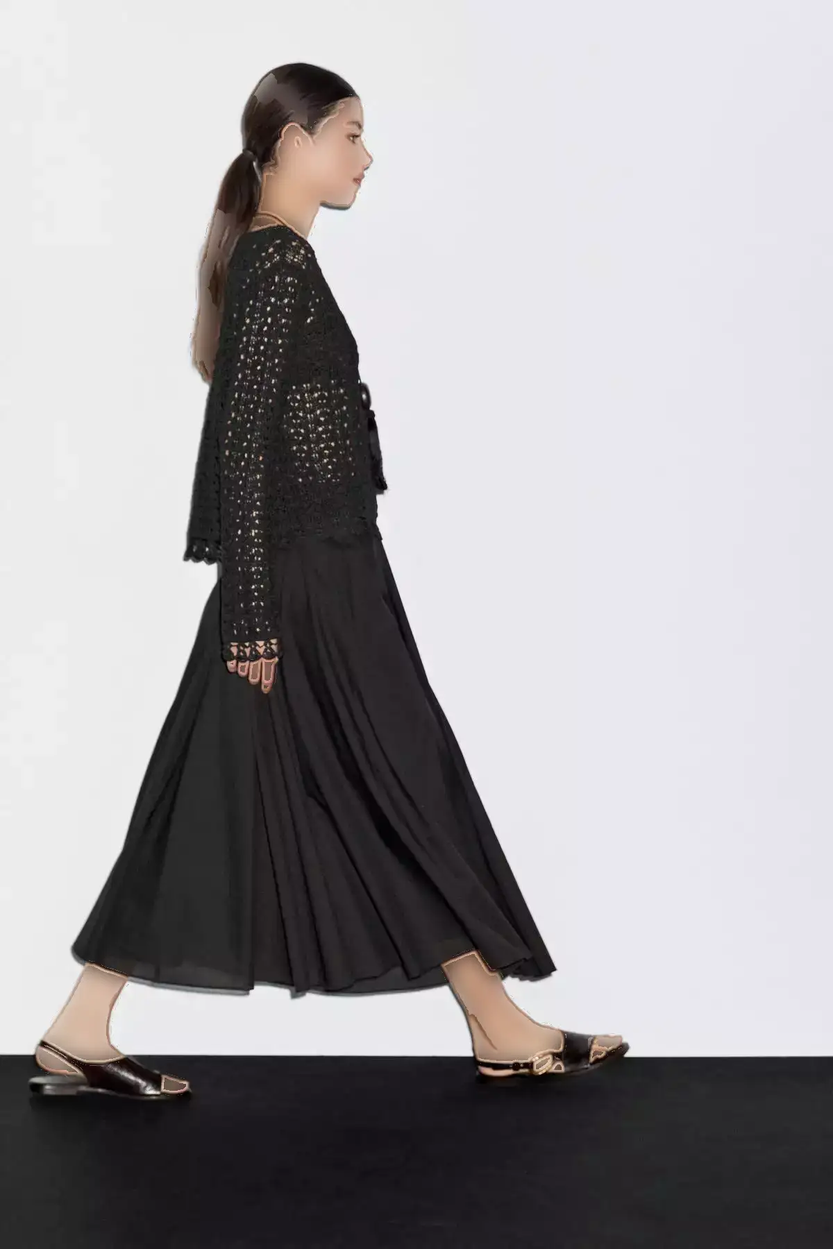 دامن A شکل 100% پنبهای برند Massimo Dutti - 957599514