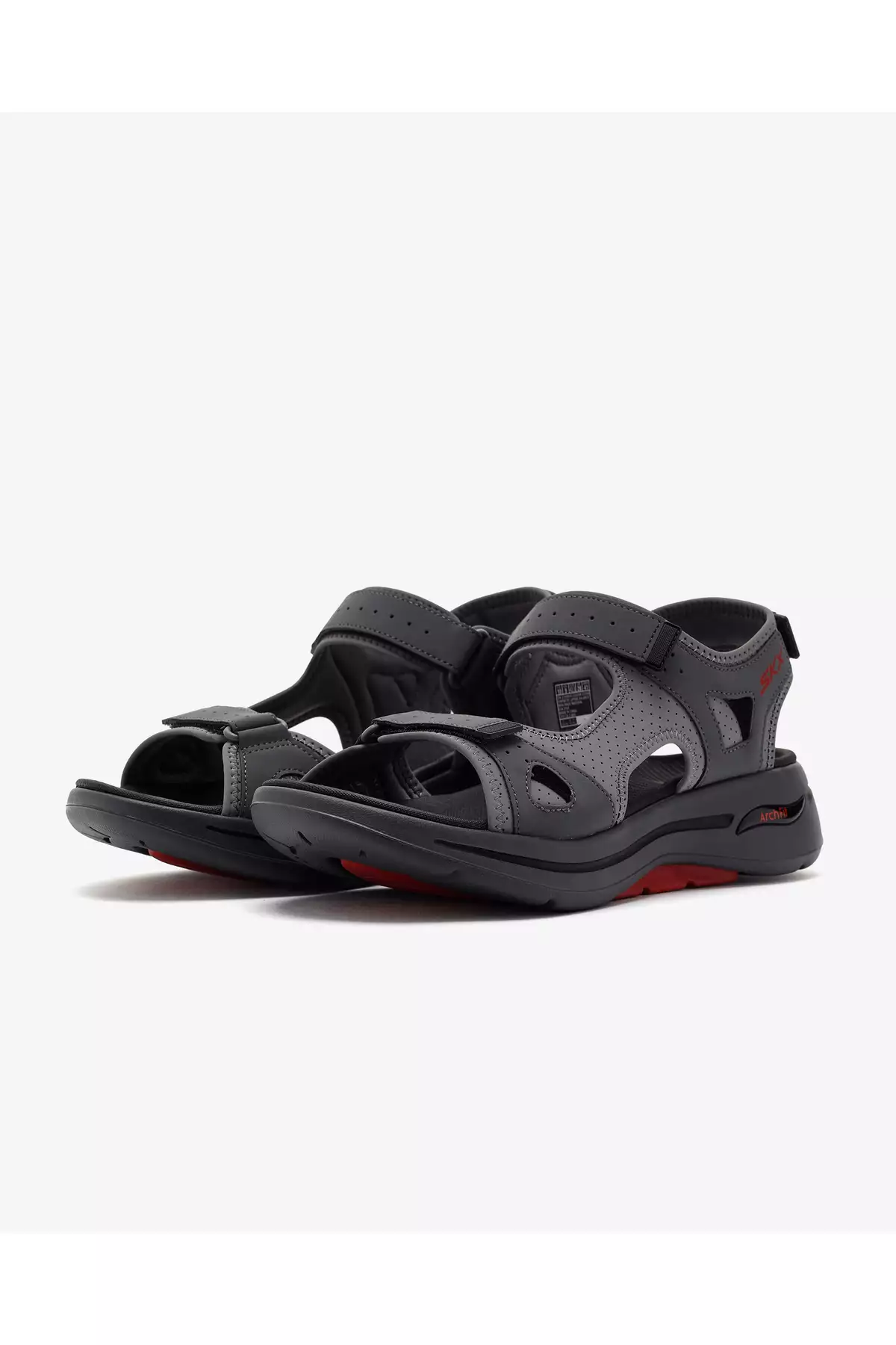 کفش صندل مردانه گوفوت Arch Fit مدل Mission II رنگ خاکستری 229064 Ccrd برند Skechers - 824536530