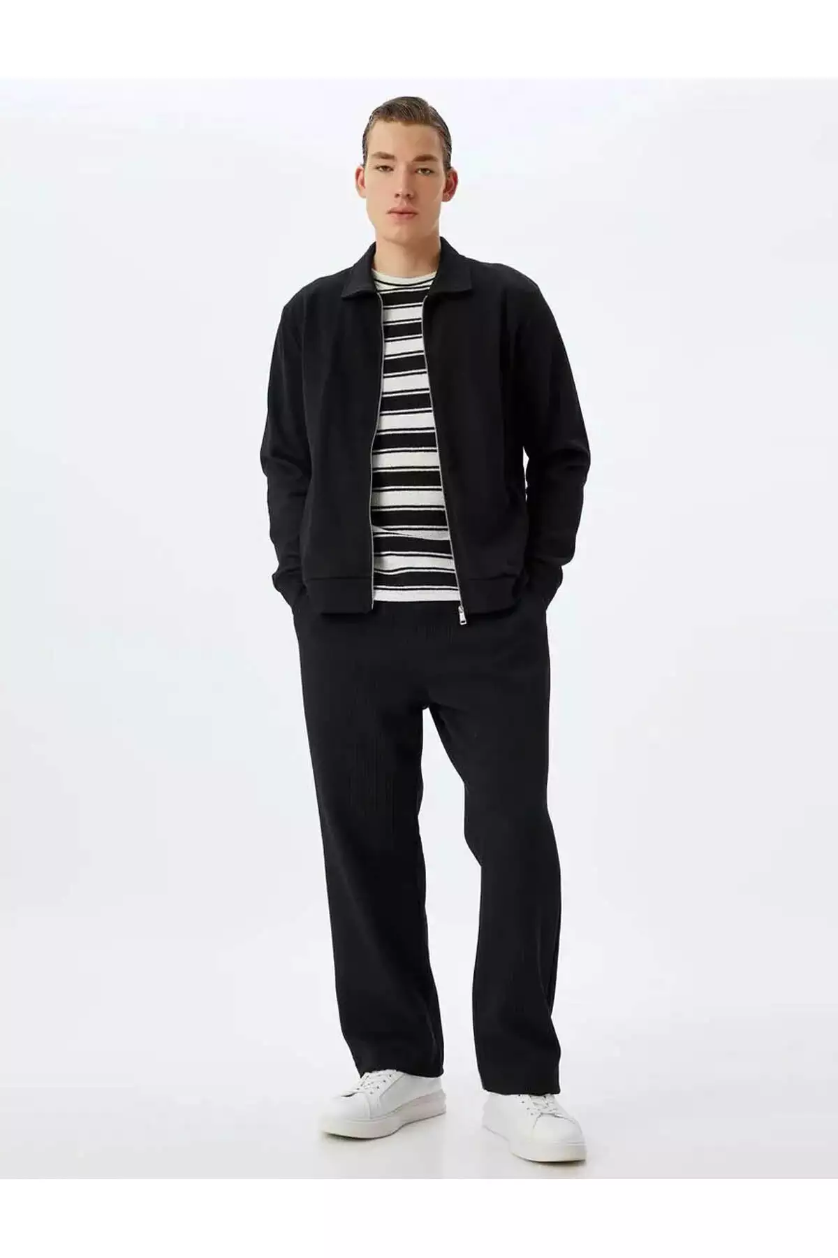 شلوار ورزشی مردانه سیاه با جزئیات جیب و بند 5WAM40027MK برند Koton - 868935942