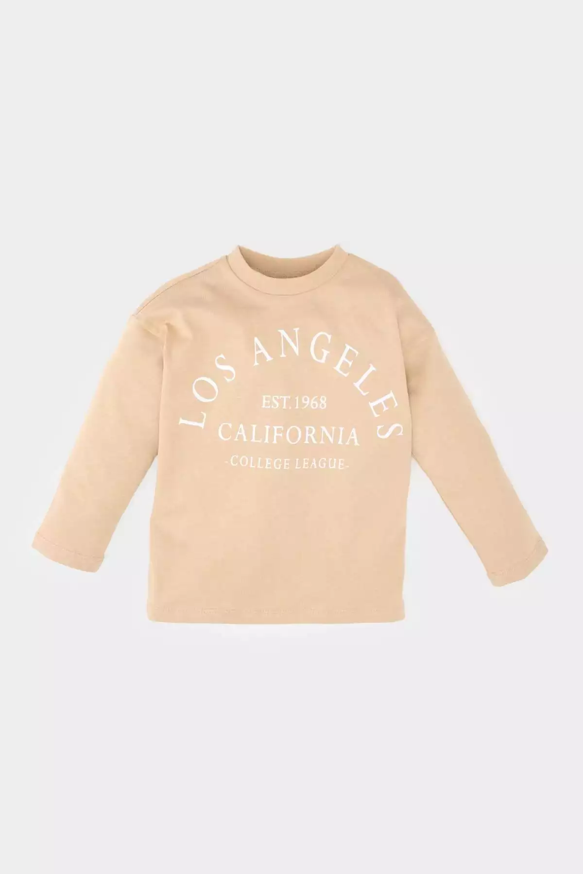 تیشرت بلند آستین با یقه دوچرخهای و طرح چاپی برای پسران بچه E3651A525SP برند Defacto - 900748479