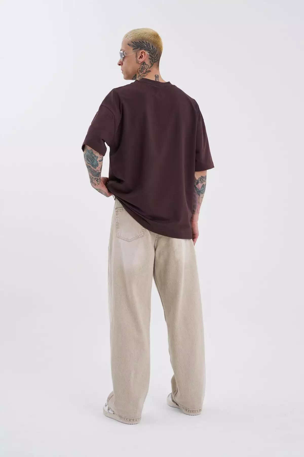 جین بژ اوور سایز مردانه با دقیق نرمی برند Machinist - 816211139