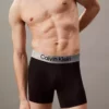 شورت مردانه راحت با پارچه کشی و شعار دار، سهتایی، رنگ مشکی برند Calvin Klein - 939001400
