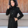 کاپشن کلاهدار کوتاه با کمربند و اندازه بزرگ برند اوزالتی برند KMKkombin - 769978709