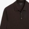 ژاکت پولو یقه دار با تیغه 100% پشم مروینوس برند Massimo Dutti - 984209595