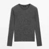 پلیور بافت ریب و پشمی برند Massimo Dutti - 959427664