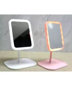 آینه آرایشی با نور LED شارژی، آینه آرایشی لمسی با نور LED، آینه آرایشی با سر متحرک و ۳ حالت نور، ابعاد ۲۹*۱۹ سانتیمتر برند XTRIKE ME - 987952038