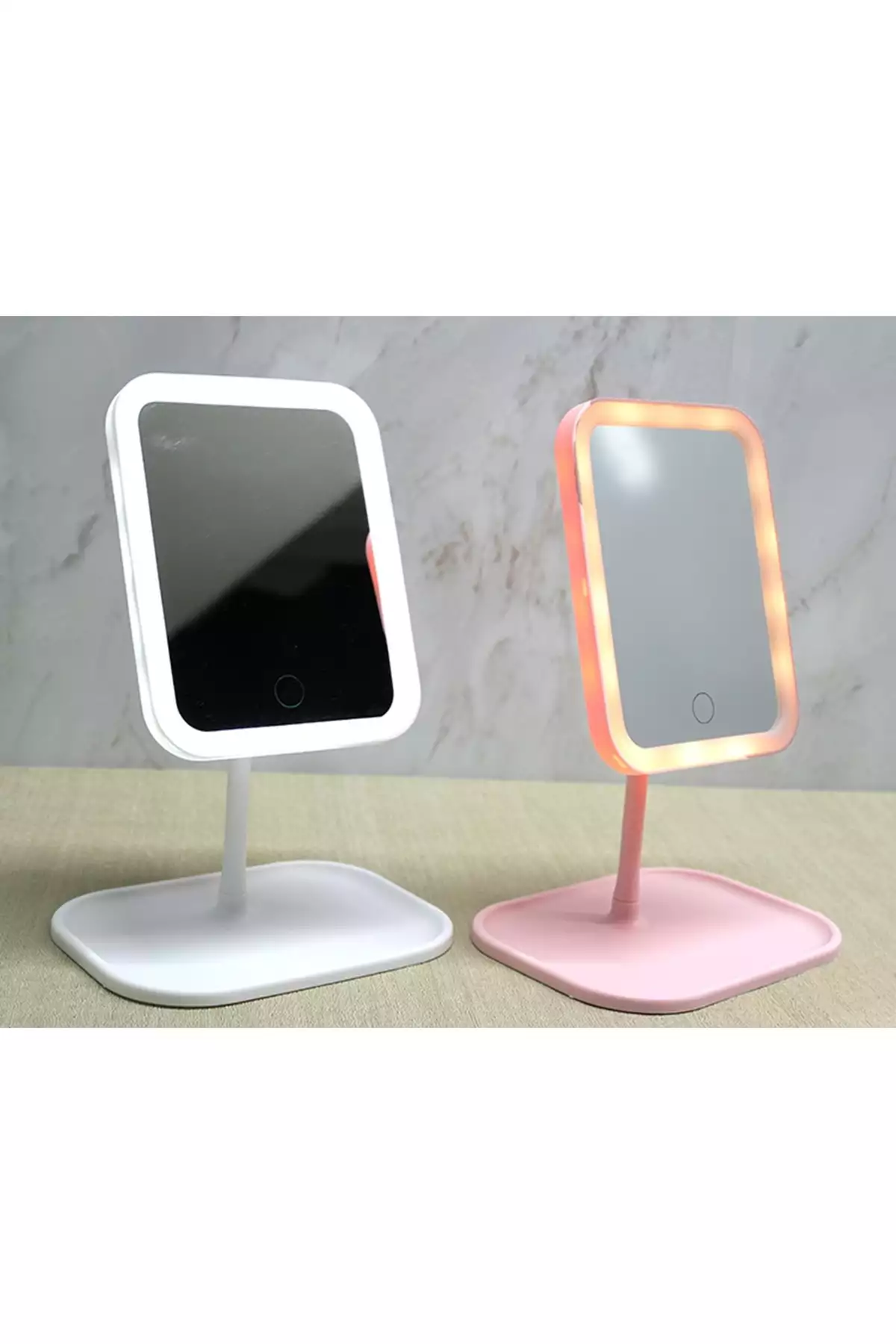 آینه آرایشی با نور LED شارژی، آینه آرایشی لمسی با نور LED، آینه آرایشی با سر متحرک و ۳ حالت نور، ابعاد ۲۹*۱۹ سانتیمتر برند XTRIKE ME - 987952038