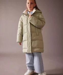 کاپشن بلند ضد آب با کلاه برای دختران کودک A0891A823AU برند Defacto - 771547721