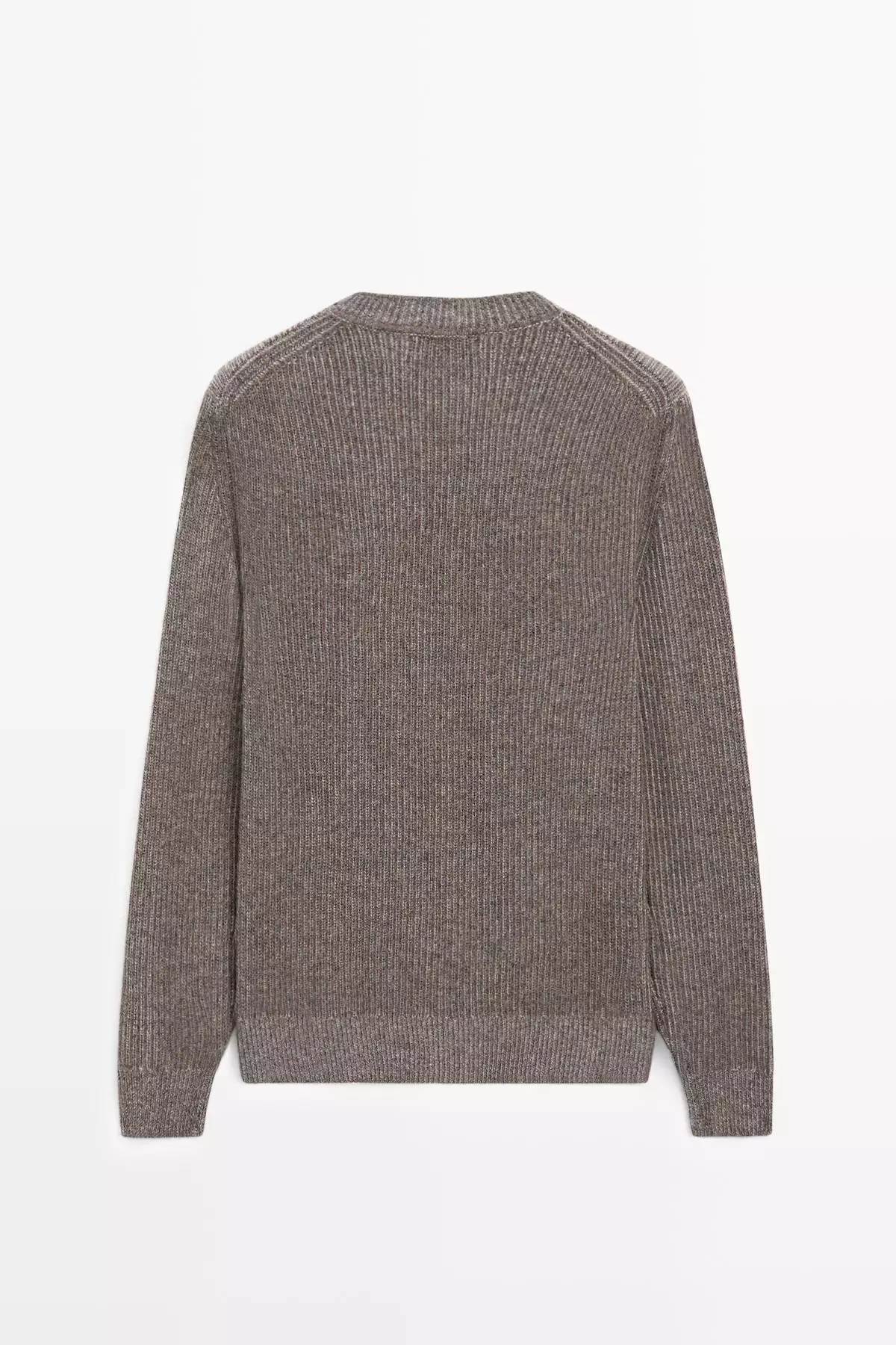 ژاکت یقه گرد ترکیب شده با پشم یواش برند Massimo Dutti - 1019800080