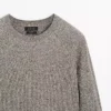 کاپشن با یقه گرد از جنس تریکو موچین برند Massimo Dutti - 963076533