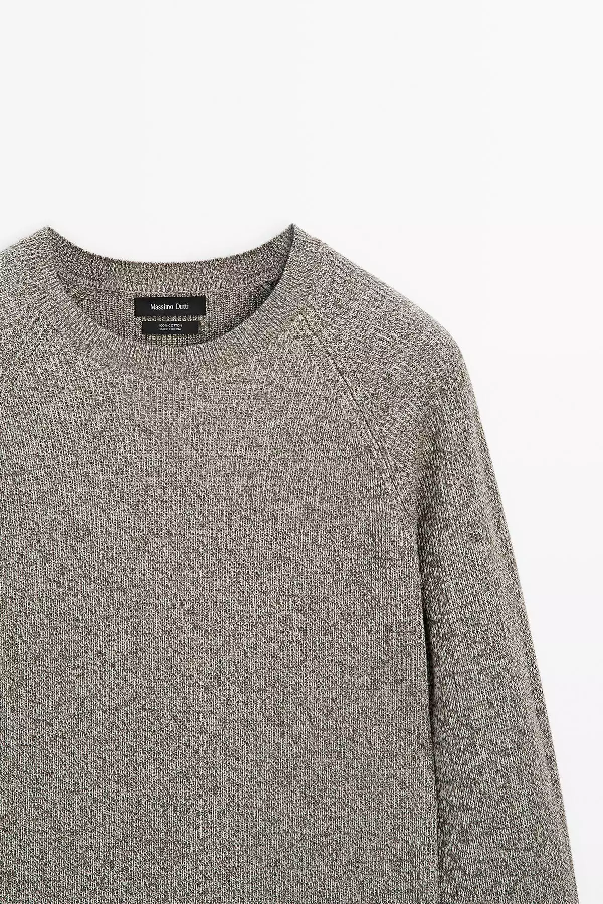 کاپشن با یقه گرد از جنس تریکو موچین برند Massimo Dutti - 963076533