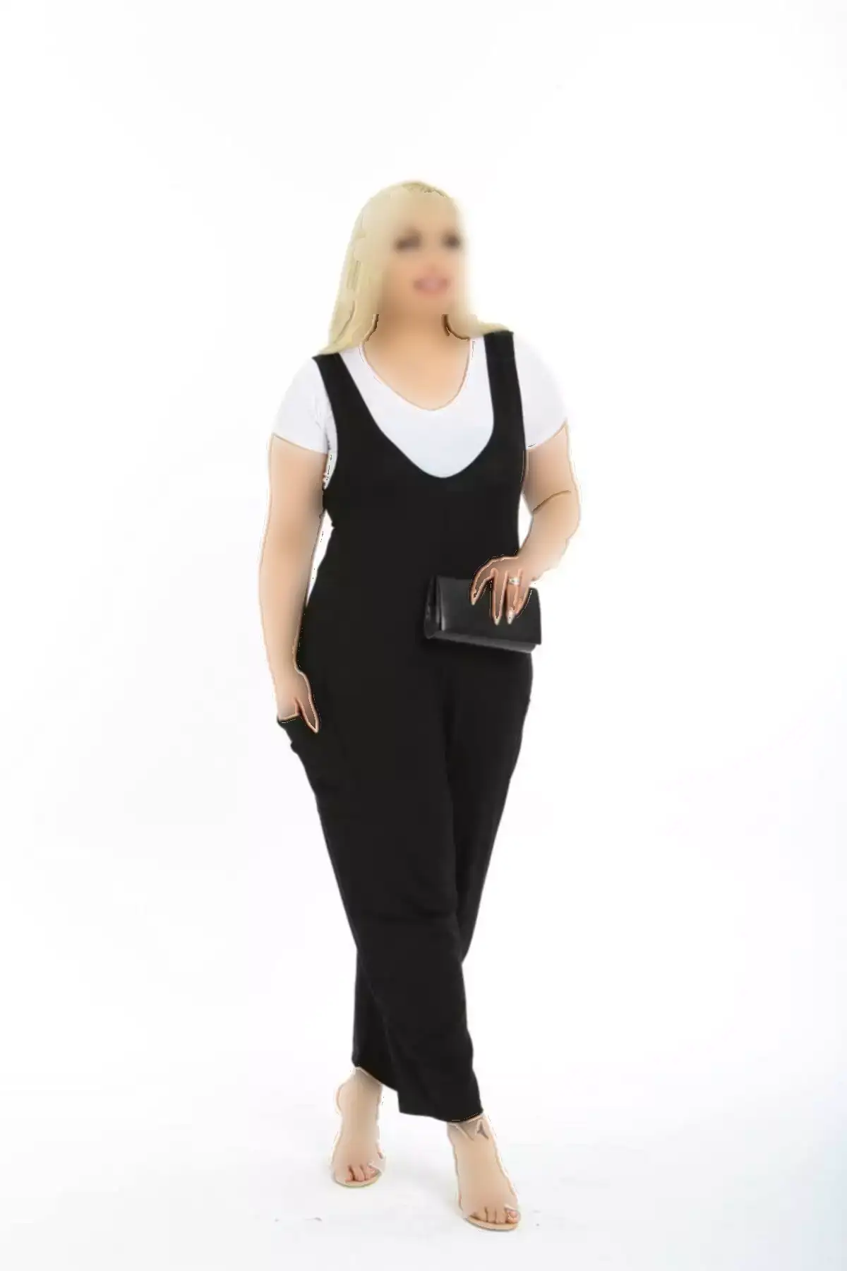 سرهمی زنانه بزرگ سایز یقه دار مشکی برند ModaSehle - 227510903