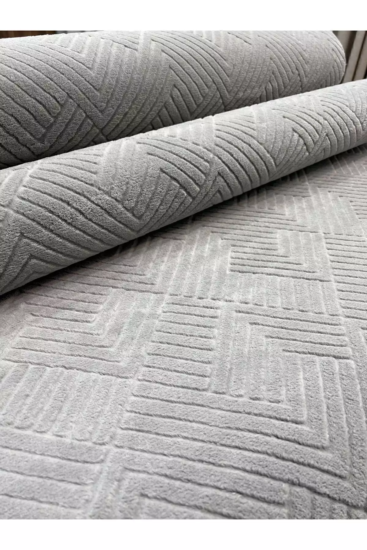 رولیف آدن خاکستری فرش یولوک با زیره غیر滑 برند Merinos - 777932442