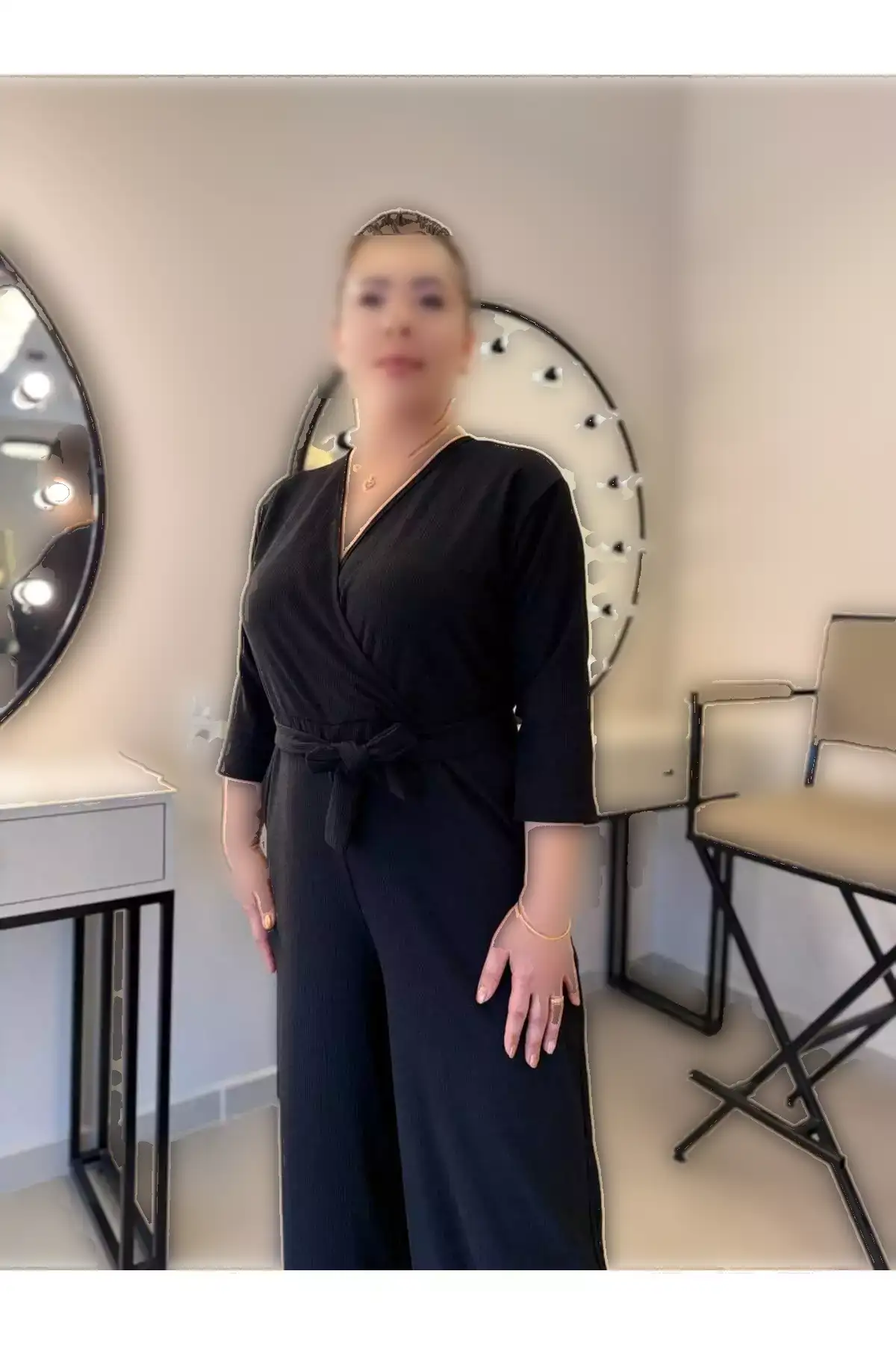 سرهمی مشکی با یقه کراواتی سایز بزرگ برند garajmood - 896644740