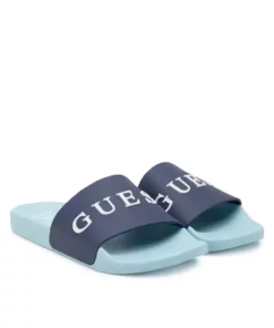 دمپایی مردانه بلوک رنگی آبی SLIDES برند Guess - 942953684